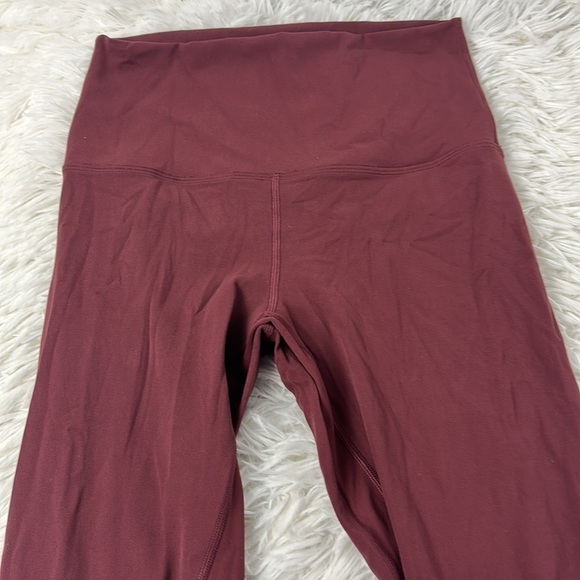 Lululemon Align Scalloped Hem High-Rise Crop 23" Red Merlot - Picture 2 of 6